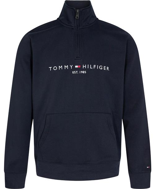 Tommy Hilfiger Tommy Logo Mockneck Mand Desert Sky Sweatshirts Regular Fit Str XL - Bomuld hos Magasin