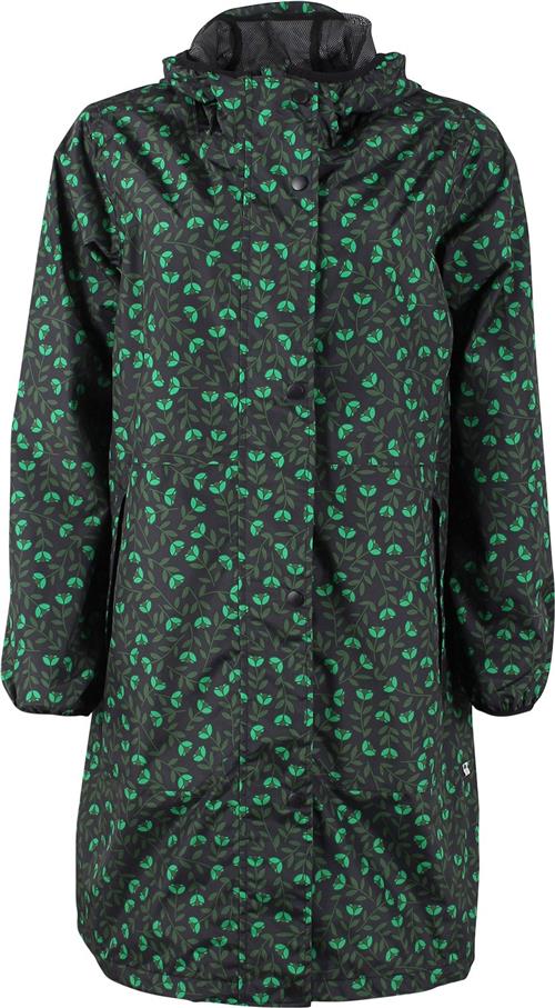 Danefæ Edith Rainjacket Kvinde Black/khaki Fleur Regnjakker Str S - hos Magasin