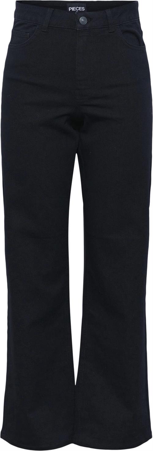 Pieces Pcpeggy HW Wide Pant BLC Noos BC Kvinde Sort Bukser Med Brede Ben Str XS - hos Magasin