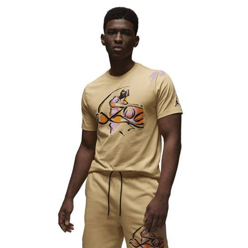 Nike Jordan Flight mvp Tshirt Mand Sesame/sundial/black Kortærmede T-shirts Str S - Bomuld hos Magasin