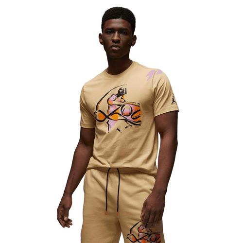 Nike Jordan Flight mvp Tshirt Mand Sesame/sundial/black Kortærmede T-shirts Str M - Bomuld hos Magasin