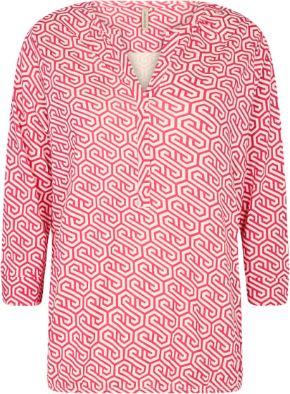 soyaconcept Scfelicity AOP 413 Kvinde 4505c Fuchsia Rose Combi Langærmede Bluser Str XL - hos Magasin