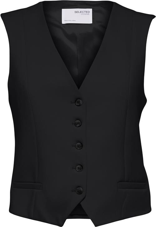 Selected Femme Slfrita Vest Black Kvinde Sort Veste Str 46 - hos Magasin