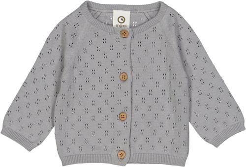 Müsli by Green Cotton Knit Pointelle Cardigan Baby Str 68 - Jasmin Blue Cardigans Bomuld hos Magasin