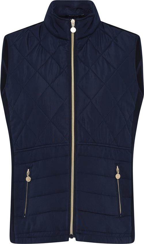 Micha Waistcoat_ Quilt Andjerseymix Kvinde Navy Veste Str 42 - hos Magasin