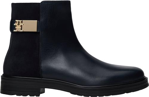 Se Tommy Hilfiger TH Logo Leather MIX Chelsea Kvinde Space Blue Chelsea Boots Str 40 - hos Magasin ved Magasin