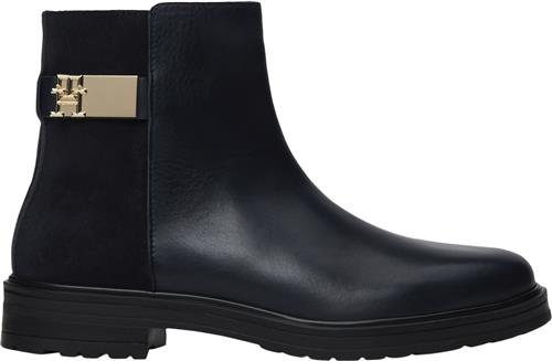 Se Tommy Hilfiger TH Logo Leather MIX Chelsea Kvinde Space Blue Chelsea Boots Str 37 - hos Magasin ved Magasin