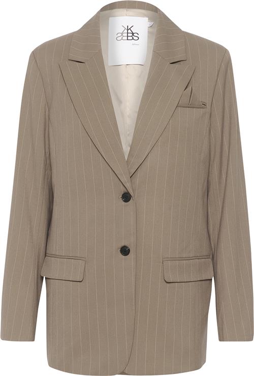 Karen by Simonsen Kbmilano Stripe Blazer Kvinde Walnut Blazere Str 40 - hos Magasin