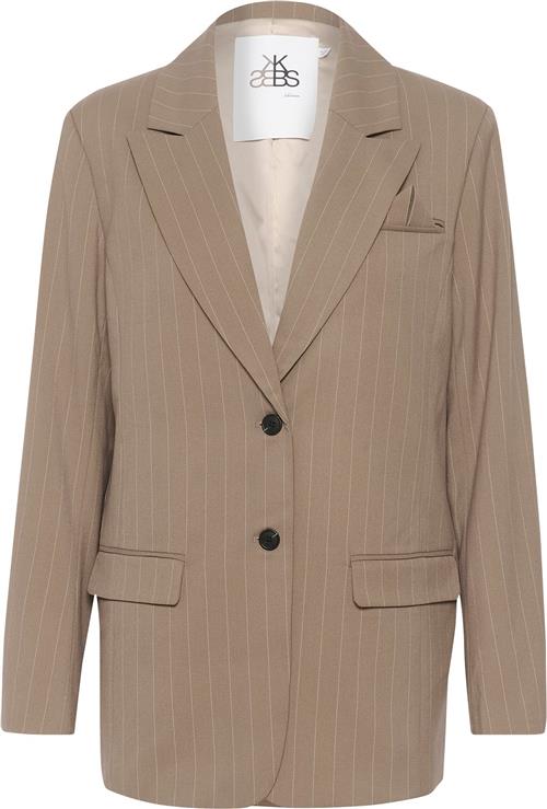 Se Karen by Simonsen Kbmilano Stripe Blazer Kvinde Walnut Blazere Str 42 - hos Magasin ved Magasin