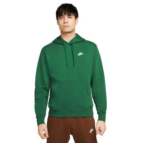 Nike Club Fleece Hoodie Mand Gorge Green/gorge Green/white Hoodies Str L - Bomuld hos Magasin