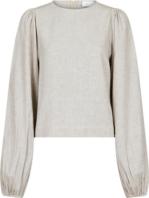 Se Neo Noir Bira Soft Linen Blouse Kvinde Sand Langærmede Bluser Str 38 - hos Magasin ved Magasin