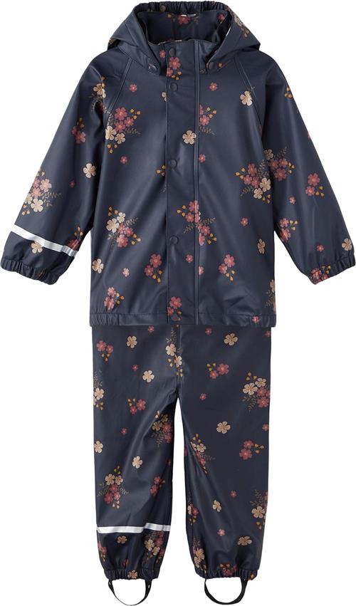 Name It Nmfdry Rain SET Flower FO Noos Str 104 - Blå Regntøj hos Magasin