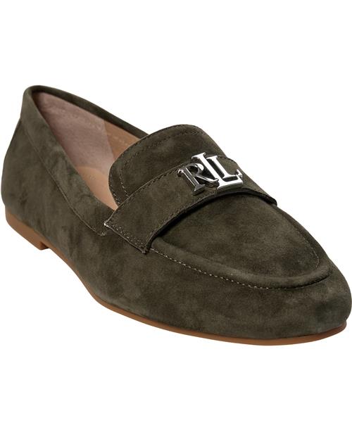 Lauren Ralph Lauren Kidsuedeaveri Iii-fl-lfr Kvinde Dark Olive Loafers Str 38 - hos Magasin