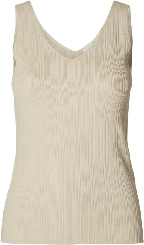 Se Selected Femme Slftrixie NEW SL Knit TOP Kvinde Birch Tanktoppe Str M - hos Magasin ved Magasin