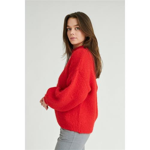 A-VIEW Patrisia Solid Knit Pullover Kvinde Red Sweaters Str XS - hos Magasin