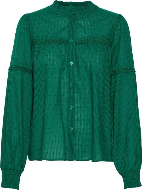 Kaffe Kasille Shirt Blouse Kvinde Aventurine Langærmede Bluser Str 40 - hos Magasin