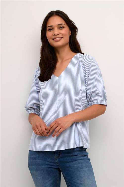 Se Culture Cuabigail SS Blouse Kvinde Mazarine Blue Kortærmede Bluser Str L - hos Magasin ved Magasin