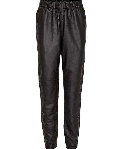 Micha Pants_ Leather Leggings Kvinde Black Læderbukser Str 46 - hos Magasin