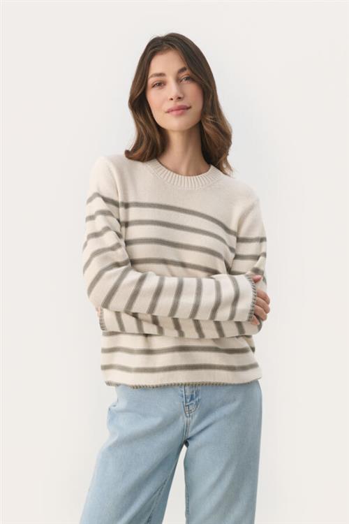 Part Two Carolynpw PU Kvinde Vetiver Stripe Sweaters Str XL - hos Magasin