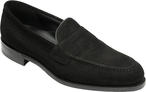 Loake Imperial Black Suede Mand Black Loafers Str 45 - hos Magasin