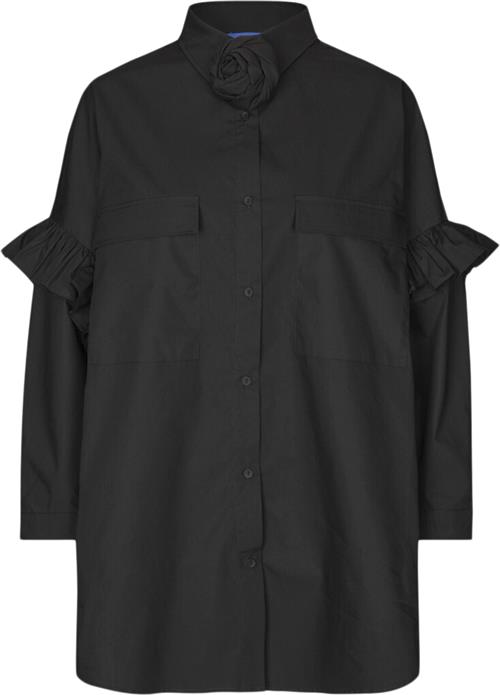 Cras Flowercras Shirt Kvinde Black Kortærmede Skjorter Str 42 - hos Magasin