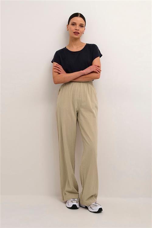 Kaffe Kanaya Wide Pants Kvinde Classic Sand Bukser Med Brede Ben Relaxed Fit Str 42 - hos Magasin