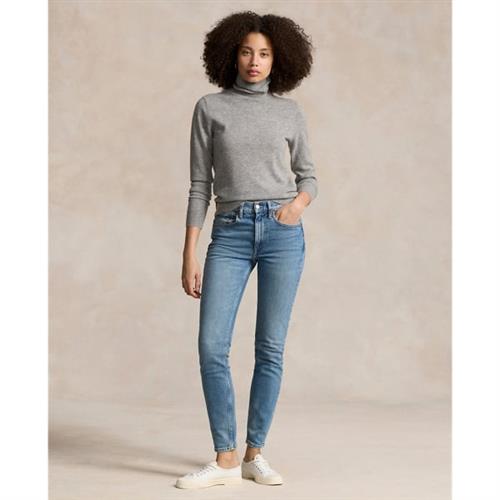 Polo Ralph Lauren Midrise Skinny Jean Kvinde Blå Straight Jeans Str 28 R - Bomuld hos Magasin