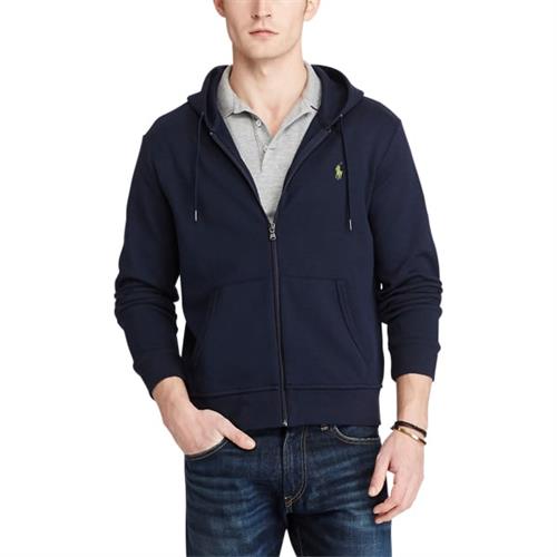 Polo Ralph Lauren Doubleknit Hoodie Mand Blå Hoodies Str L - hos Magasin