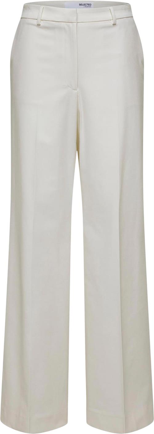 Selected Femme Slfeliana HW Wide Pant N Noos Kvinde Hvid Bukser Med Brede Ben Str "40/""32" - hos Magasin