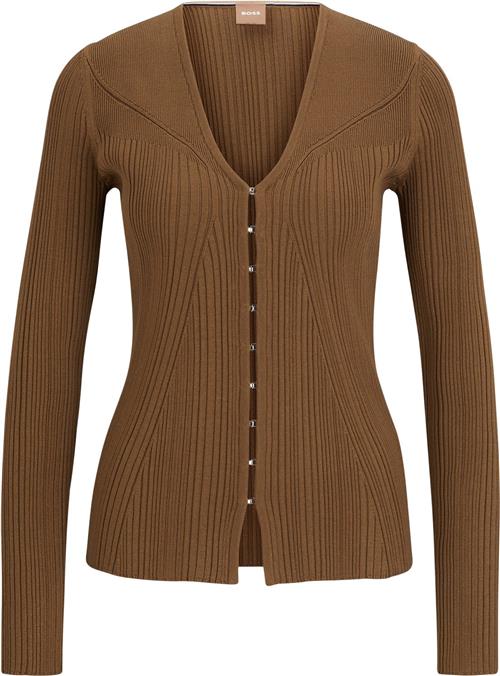 Se BOSS Forama Kvinde Open Brown Cardigans Str S - hos Magasin ved Magasin