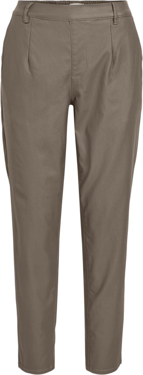 Object Objbelle Lisa Coated Pant Noos Kvinde Fossil/col Bukser Med Smalle Ben Str 40 - hos Magasin