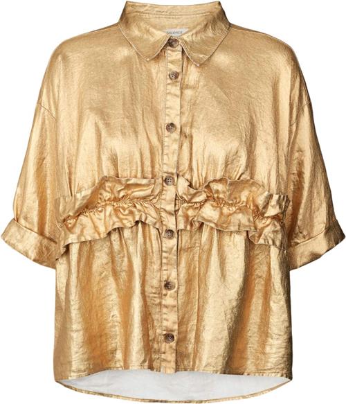 Se Rabens Saloner Midas Gold Blouse Paige Kvinde Gold Kortærmede Bluser Str S - hos Magasin ved Magasin