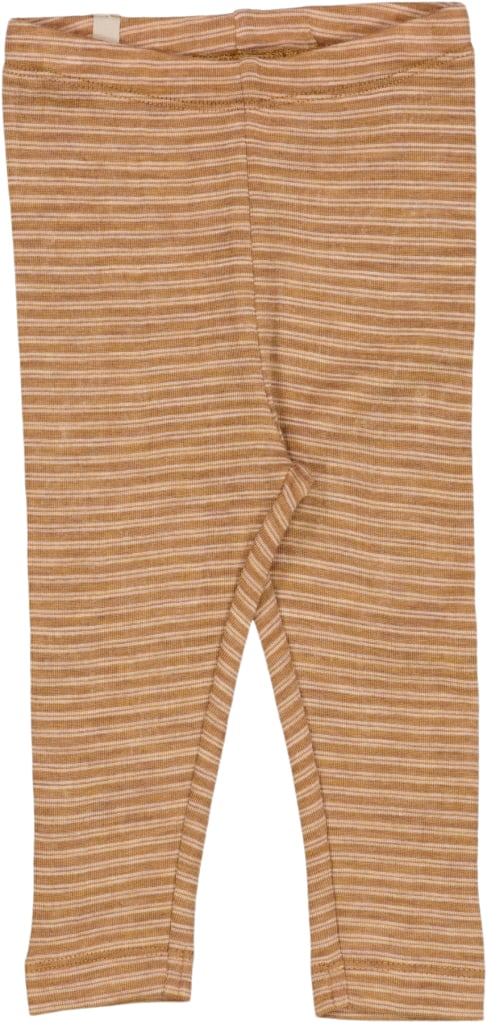 Se Wheat Uld Leggings Str 80/12m Uld - Clay Melange Wool Stripe Leggings hos Magasin ved Magasin