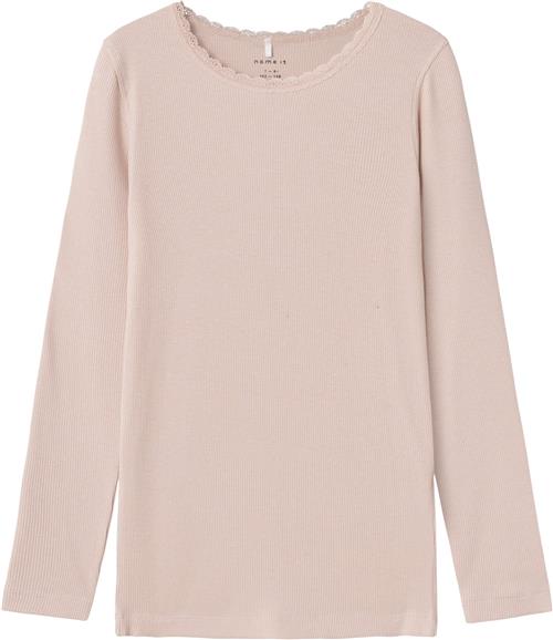 Name It Nkfkab LS Slim TOP Noos Str 146/152 - Sepia Rose Langærmede T-shirts hos Magasin