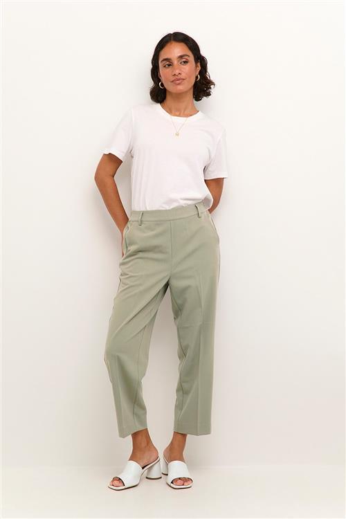 Se Kaffe Kasakura HW Cropped Pants Kvinde Vetiver Bukser Str 42 - hos Magasin ved Magasin