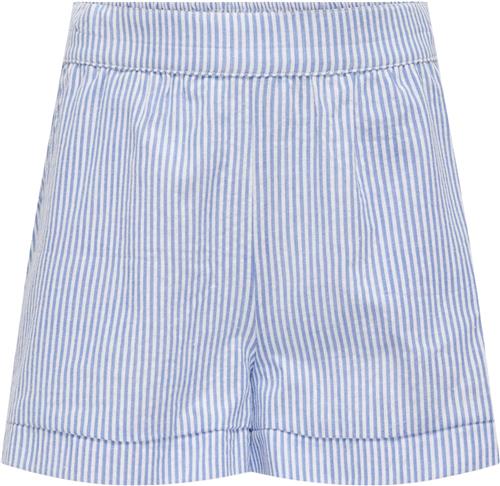 ONLY Kogsmilla Striped Shorts WVN Str 152 - Blå Shorts & Bloomers Denim hos Magasin