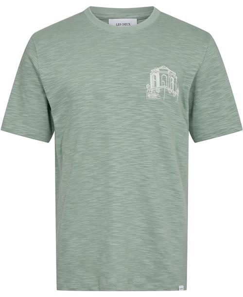 Les Deux Hotel Tshirt Mand Light Jade Green/light Ivory Kortærmede T-shirts Str XXL - hos Magasin