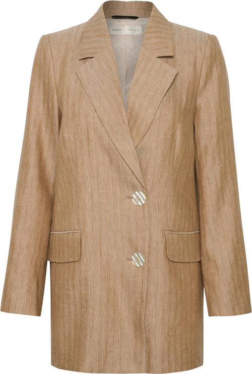 Se InWear Kimoraiw Blazer Kvinde Sand Heeringbone Blazere Regular Fit Str 42 - hos Magasin ved Magasin