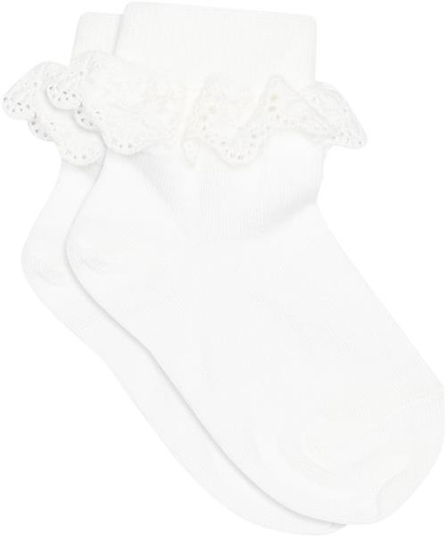 mp Denmark Anklesock With Trimmed Lace Str 25/28 - Hvid Strømper hos Magasin