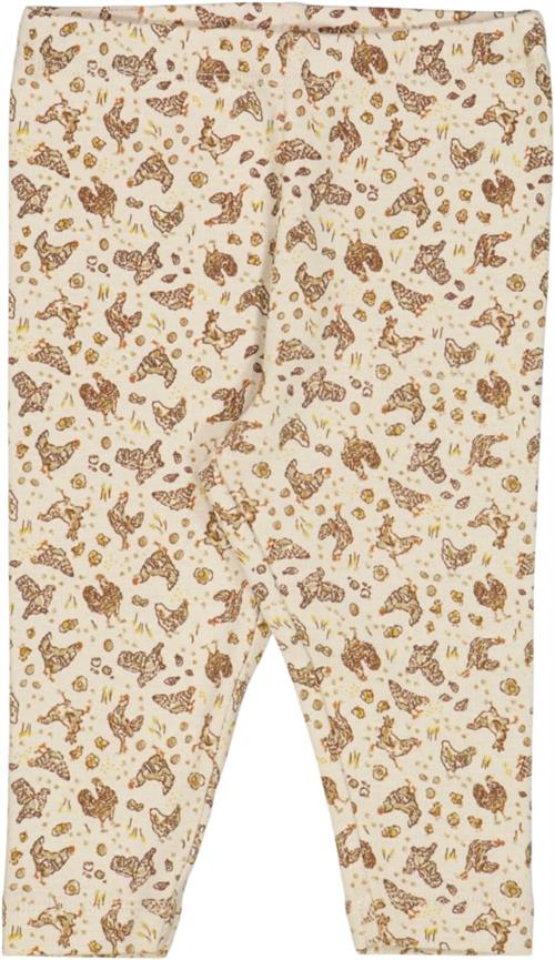 Wheat Jersey Leggings Silas Str 2 år / 92 cm - Fossil Chicken Leggings Bomuld hos Magasin