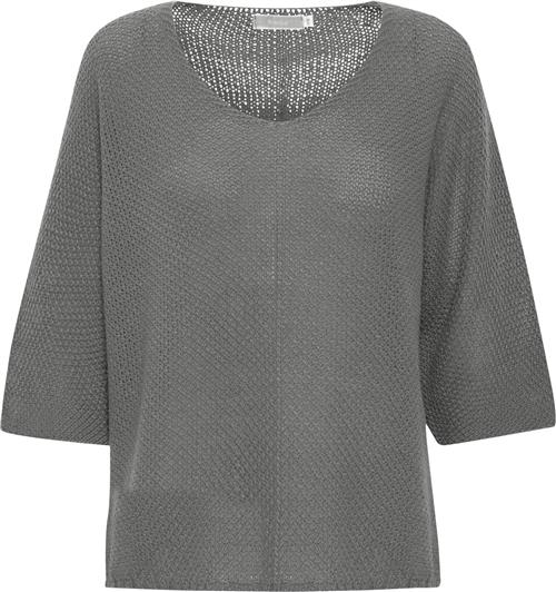 Fransa Fxreta Knit Blouse Kvinde Medium Grey Melange Sweaters Str S/M - hos Magasin