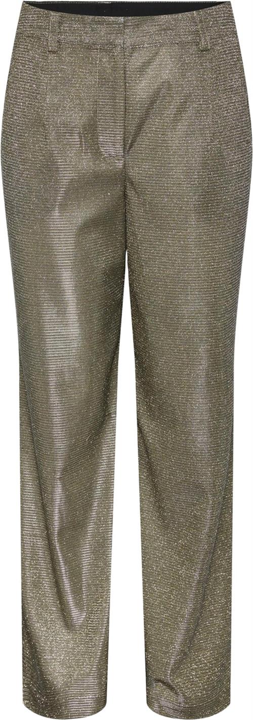 YAS Yasstyles HW Wide Pant Show Kvinde Gold Colour/w. Metallic Bukser Med Brede Ben Str L - Polyester hos Magasin