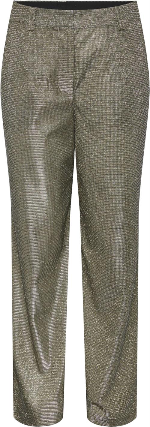 Se YAS Yasstyles HW Wide Pant Show Kvinde Gold Colour/w. Metallic Bukser Med Brede Ben Str L - hos Magasin ved Magasin