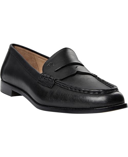 Se Lauren Ralph Lauren Wynnie Burnished Leather Loafer Kvinde Black Loafers Str 39 - Læder hos Magasin ved Magasin