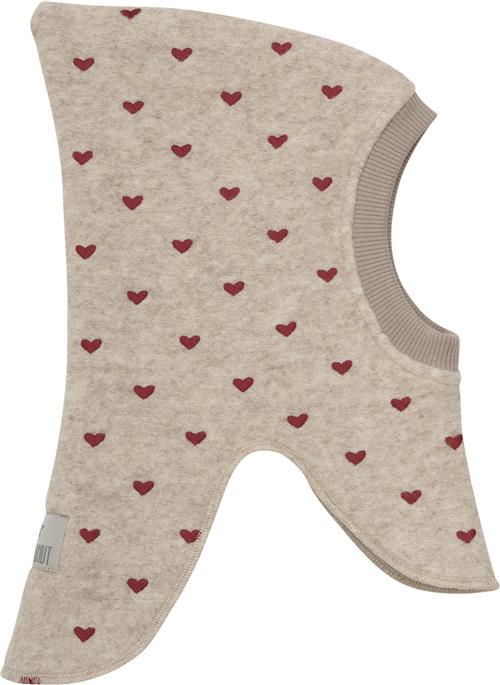 Huttelihut Balaclava Hearts Emb. Wool 50\12-24M - Elefanthuer Merino hos Magasin