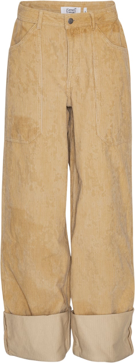 Cannari Concept Big Pocket Pants Kvinde Mojave Desert Bukser Med Brede Ben Str 40 - hos Magasin