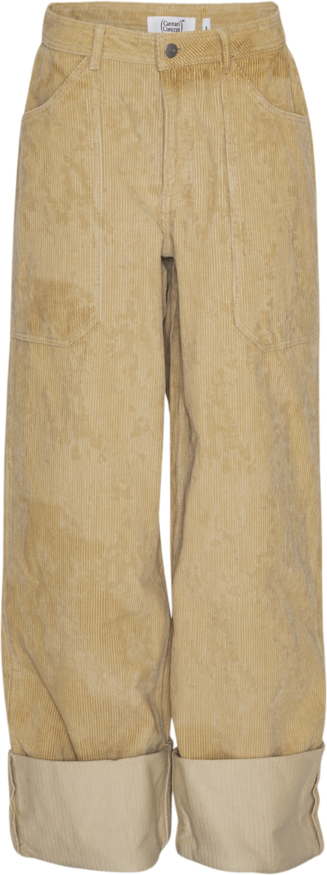 Cannari Concept Big Pocket Pants Kvinde Mojave Desert Bukser Med Brede Ben Str 34 - hos Magasin