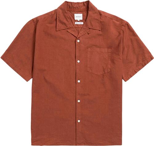 Norse Projects Carsten Cotton Tencel Shirt Mand Red Ochre Kortærmede Skjorter Str S - hos Magasin