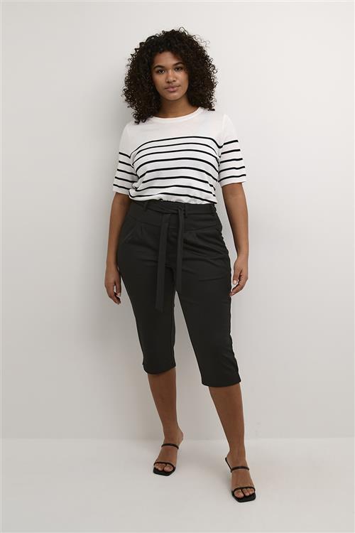 Kaffe Curve Kcjenna Belt Capri Pants Kvinde Black Deep Capri Bukser Regular Fit Str L - hos Magasin