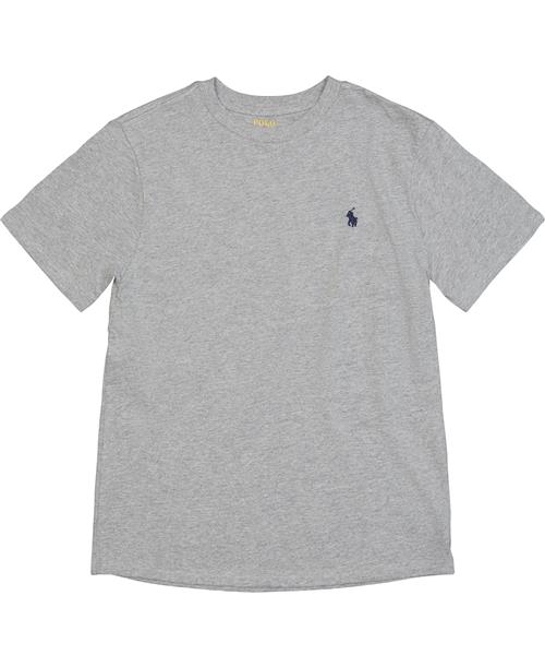 Se Polo Ralph Lauren Cotton Jersey Crewneck Tee Str 2T / 2 år Drenge - Grå Kortærmede T-shirts hos Magasin ved Magasin